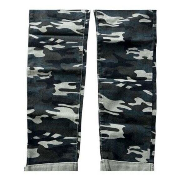 Forever 21 Camo Skinny Jeans Women Size 31Stretch Camouflage Green Denim Cuffed - Picture 4 of 10